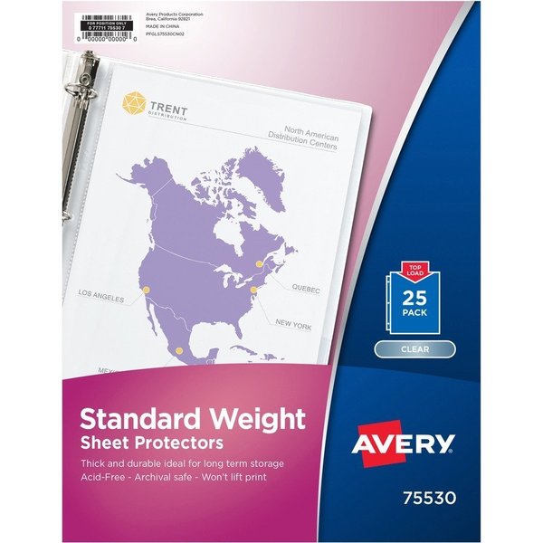 Avery Protector, Sheet, Nonstck, Clr 25PK AVE75530